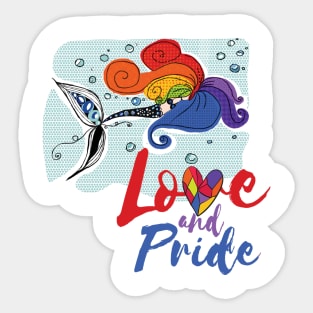 Love and Pride Mermaid Sticker